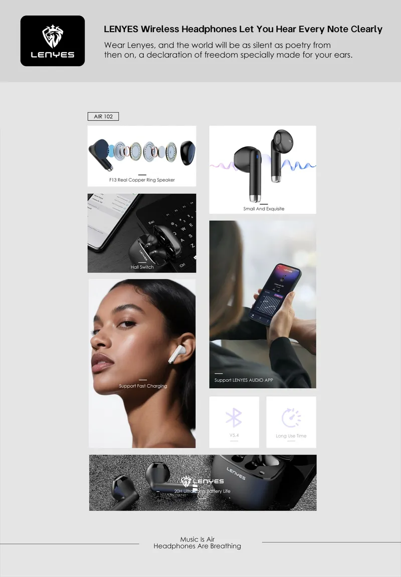 Lenyes Wireless Earbuds AIR 102