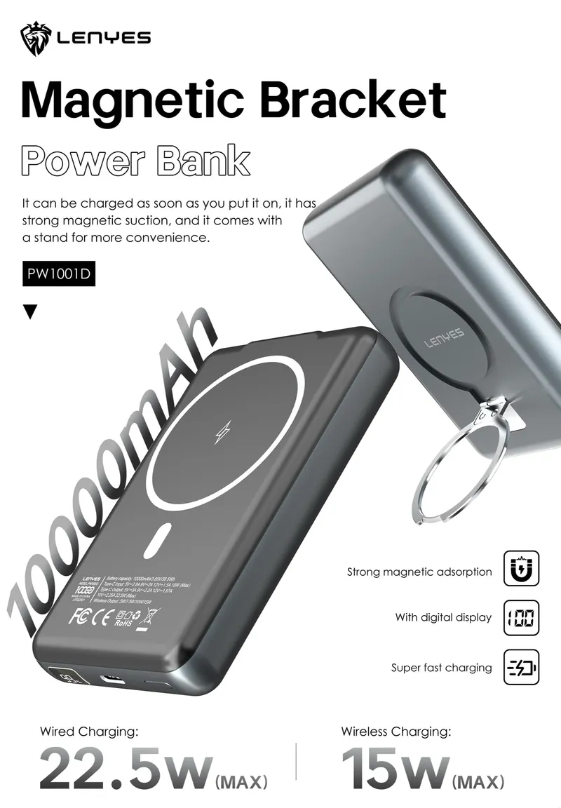 Lenyes 10,000 mAh Power Bank PW1001D