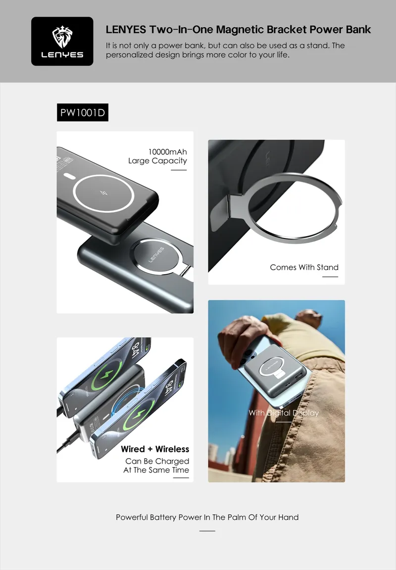 Lenyes 10,000 mAh Power Bank PW1001D