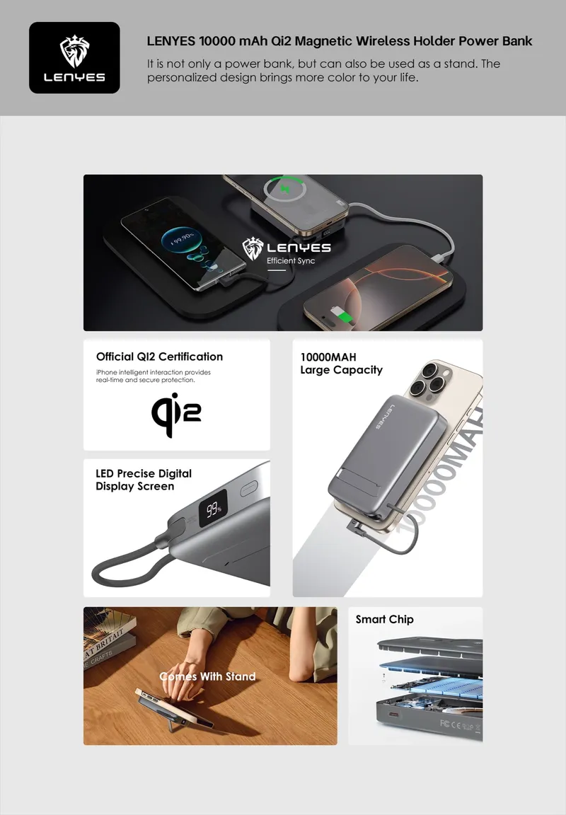 Lenyes 10,000 mAh Power Bank PW1009D