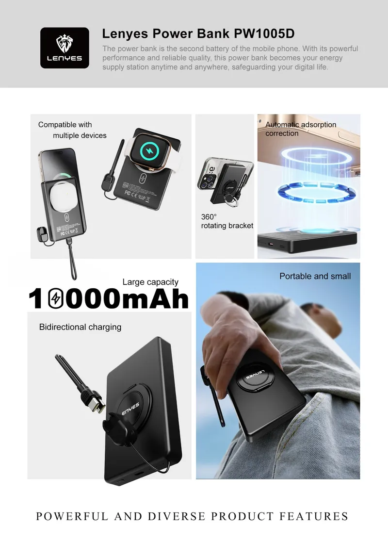 Lenyes 10,000 mAh Power Bank PW1005D