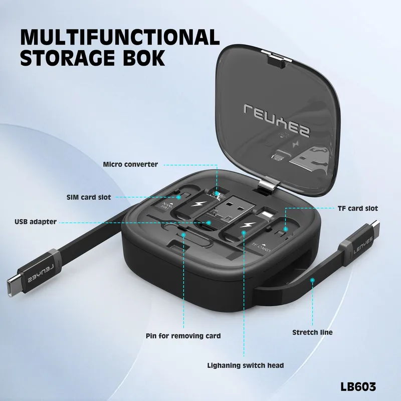 Lenyes 6-in-1 Adapter Storage Box LB603