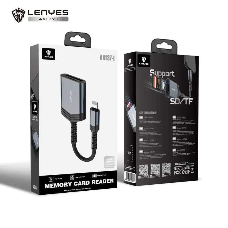 Lenyes USB-C SD/TF Card Reader AX137