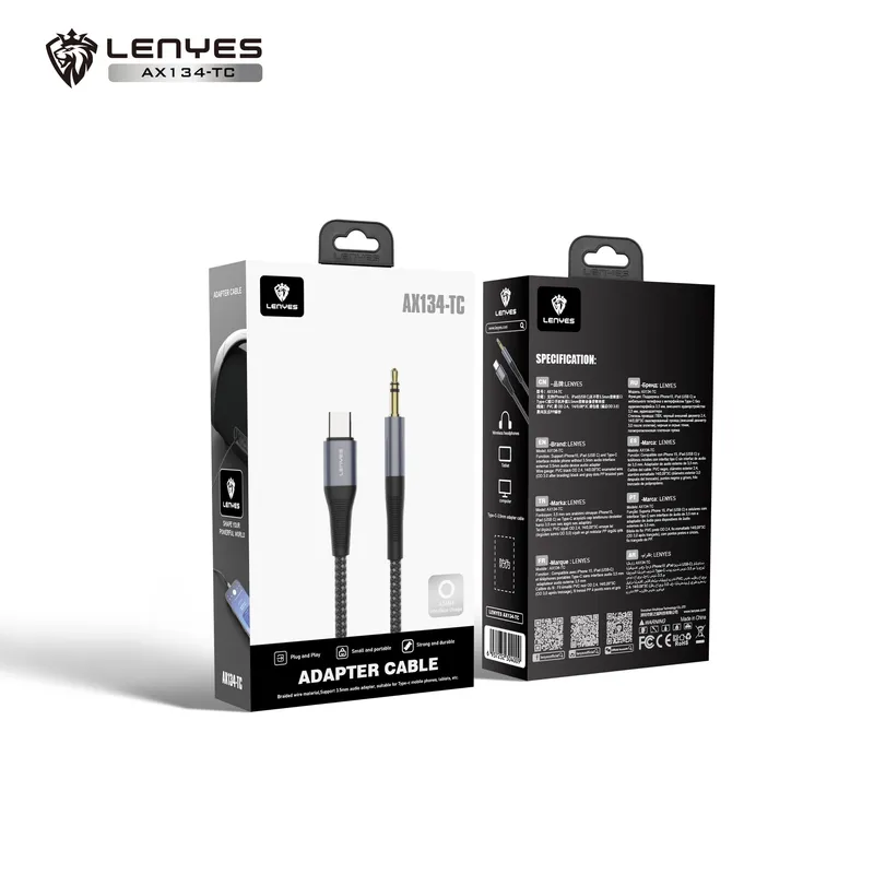 Lenyes USB-C to 3.5 mm Audio Cable AX134-TC