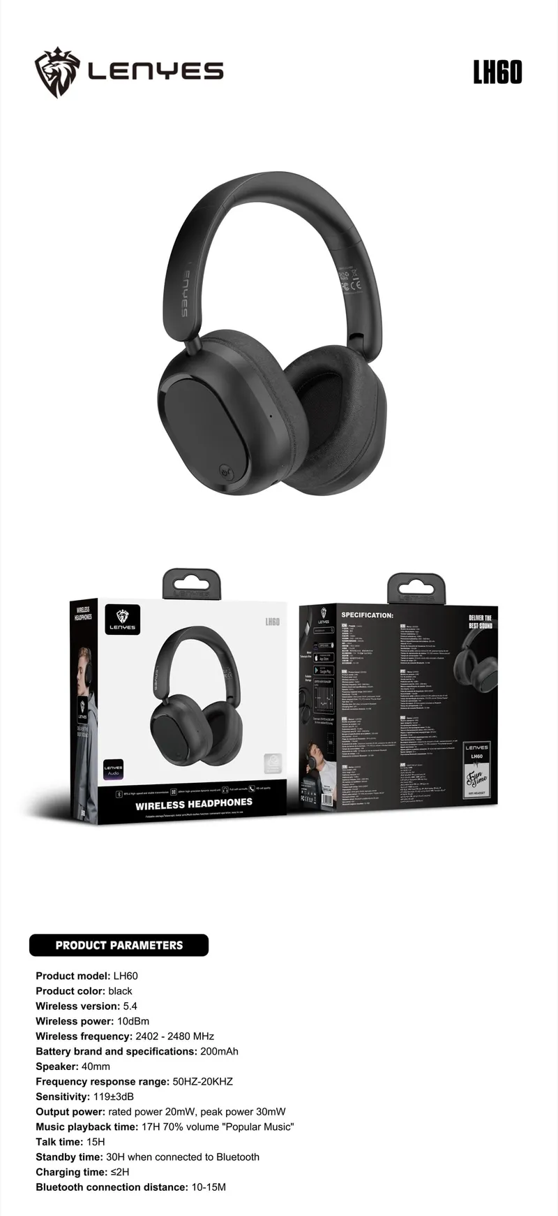 Lenyes Headphones LH60