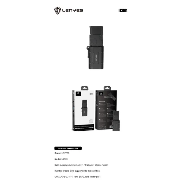 Lenyes USB-C SD/TF Card Reader LCR01
