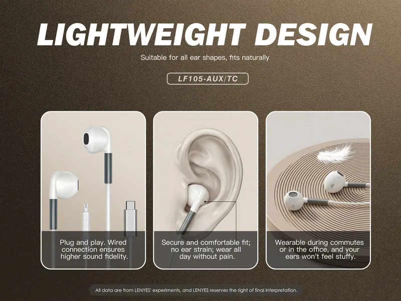 Lenyes USB-C Earphones LF105