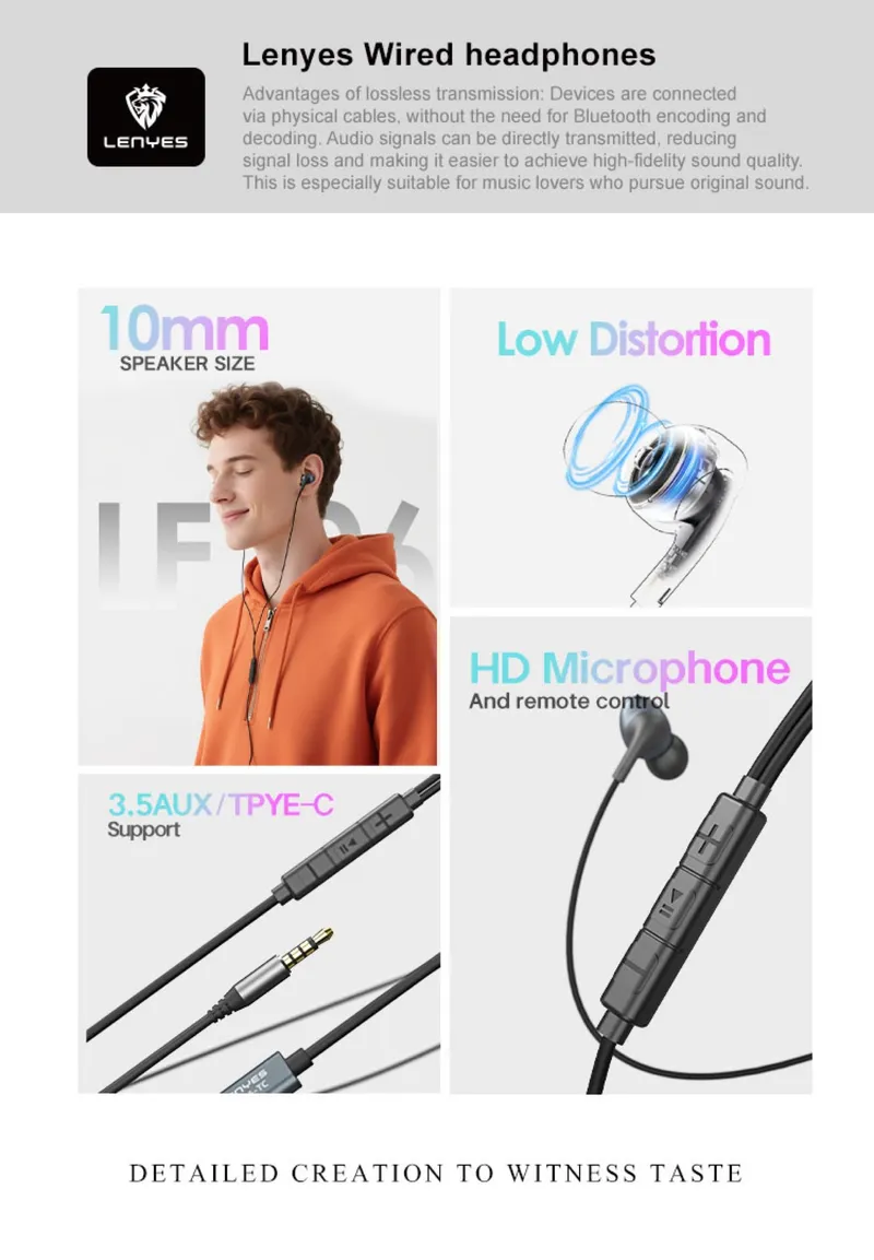 Lenyes USB-C Earphones LF106
