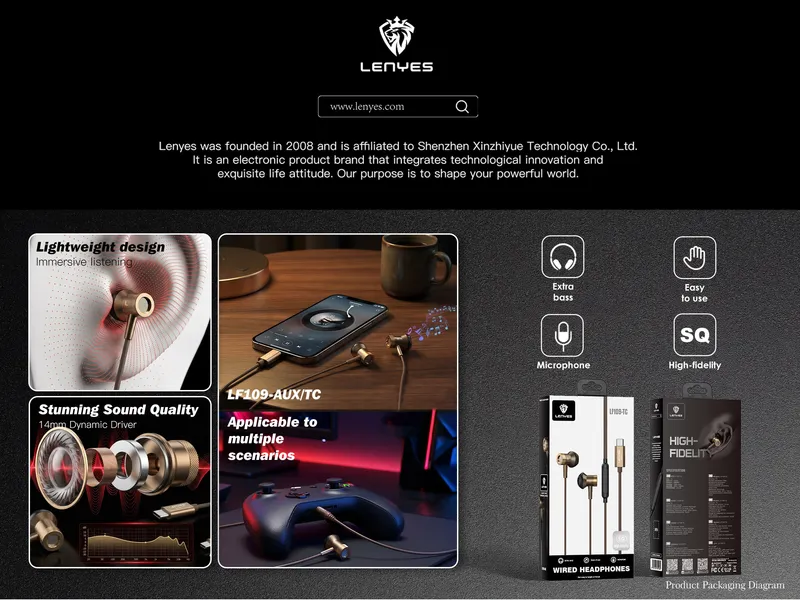Lenyes USB-C Earphones LF109