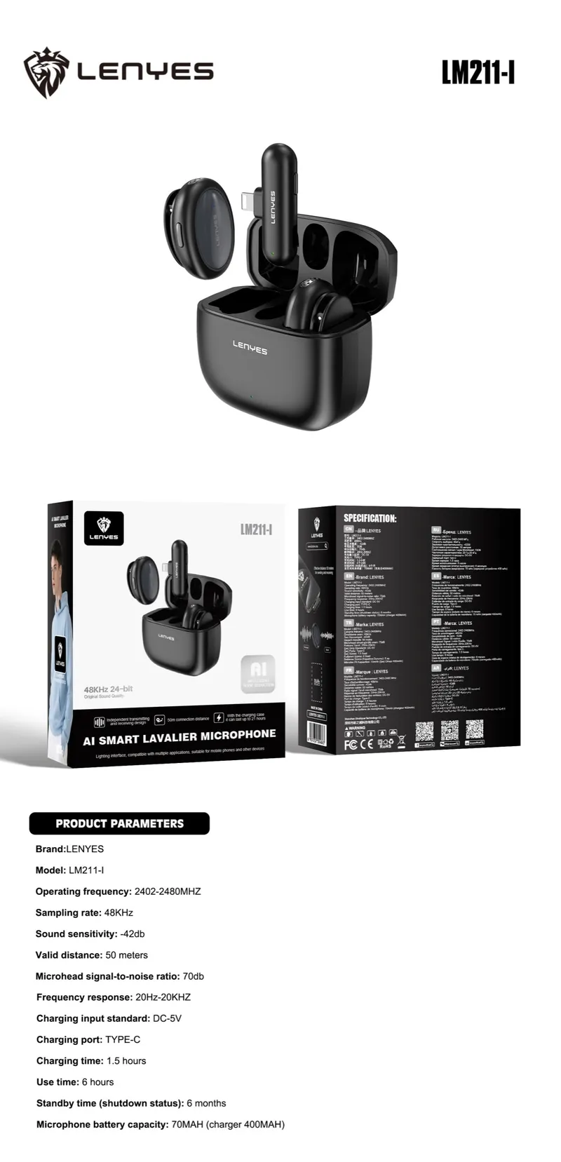 Lenyes USB-C Microphone LM211