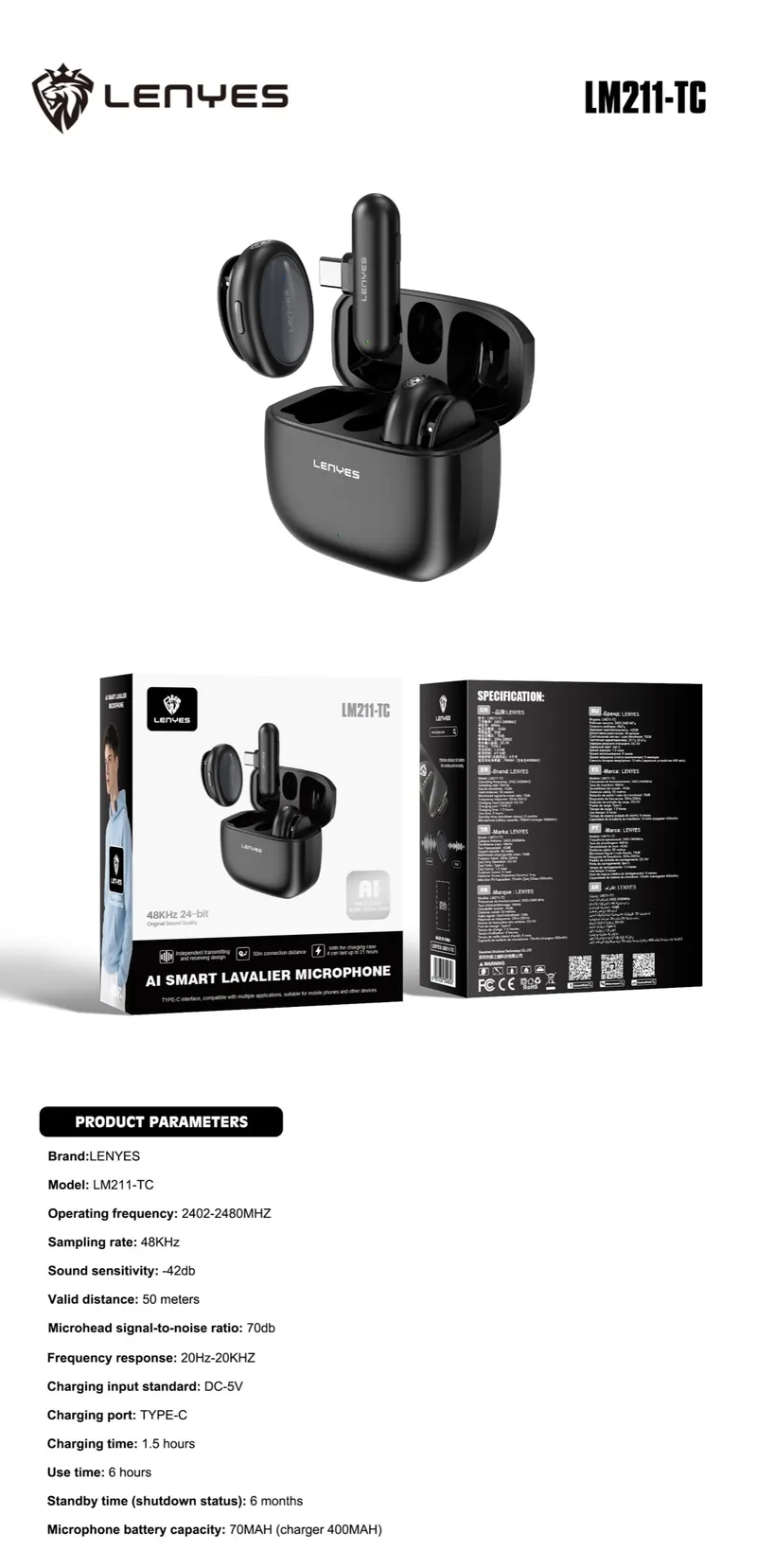 Lenyes USB-C Microphone LM211