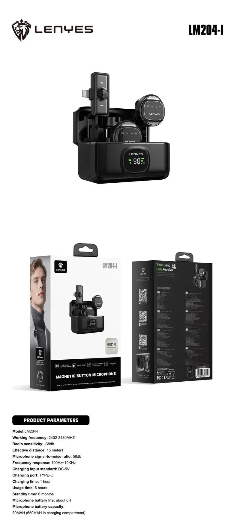 Lenyes USB-C Microphone LM204
