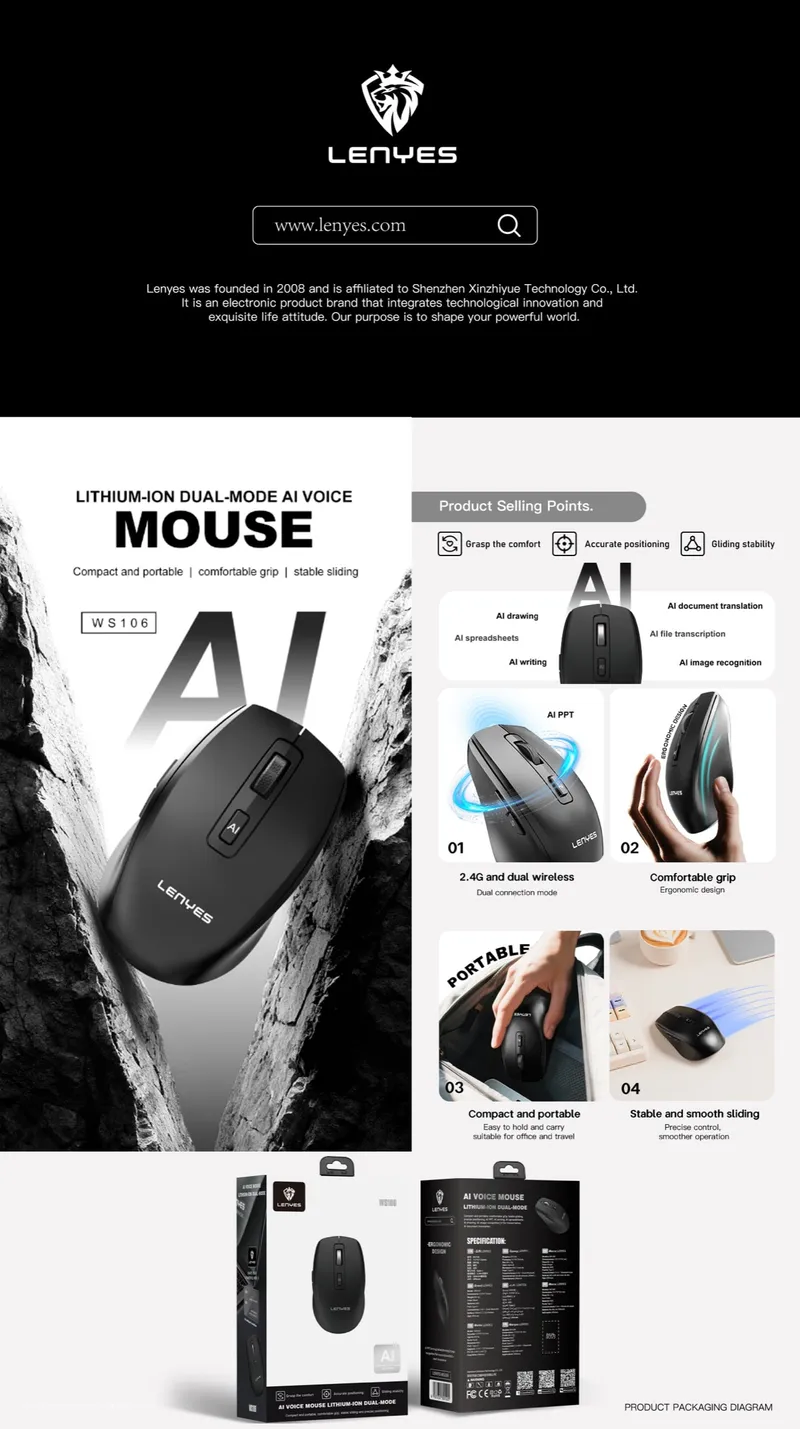 Lenyes Dual-Mode Wireless Mouse WS106