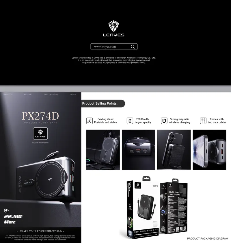 Lenyes 20,000 mAh Power Bank PX274D