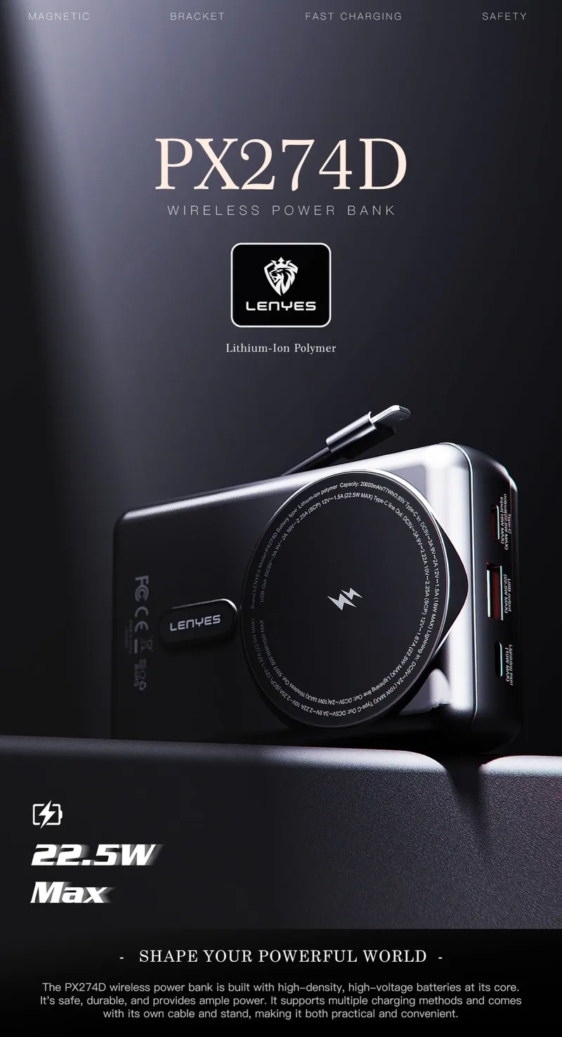 Lenyes 20,000 mAh Power Bank PX274D