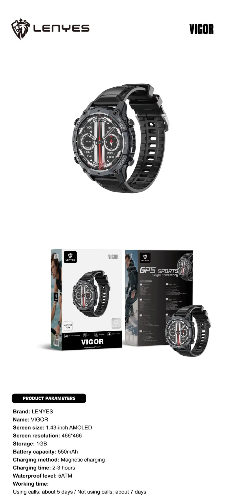Lenyes Smart Watch VIGOR