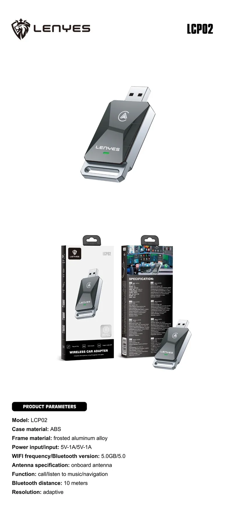 Lenyes Wireless Car Adapter LCP02