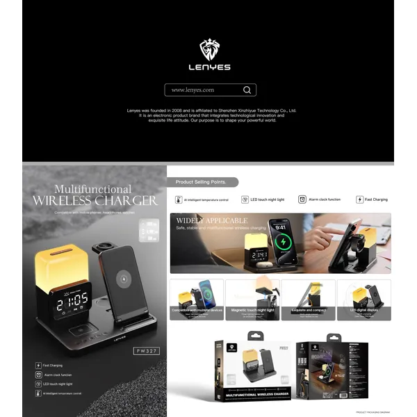 Lenyes 3-in-1 Wireless Charger PW327