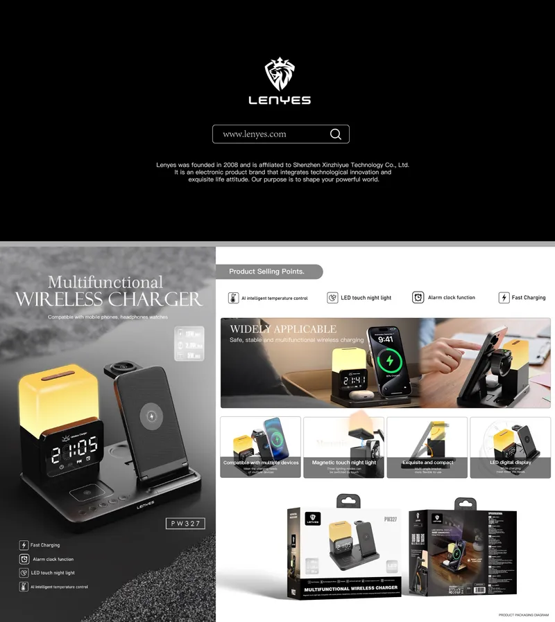 Lenyes 3-in-1 Wireless Charger PW327