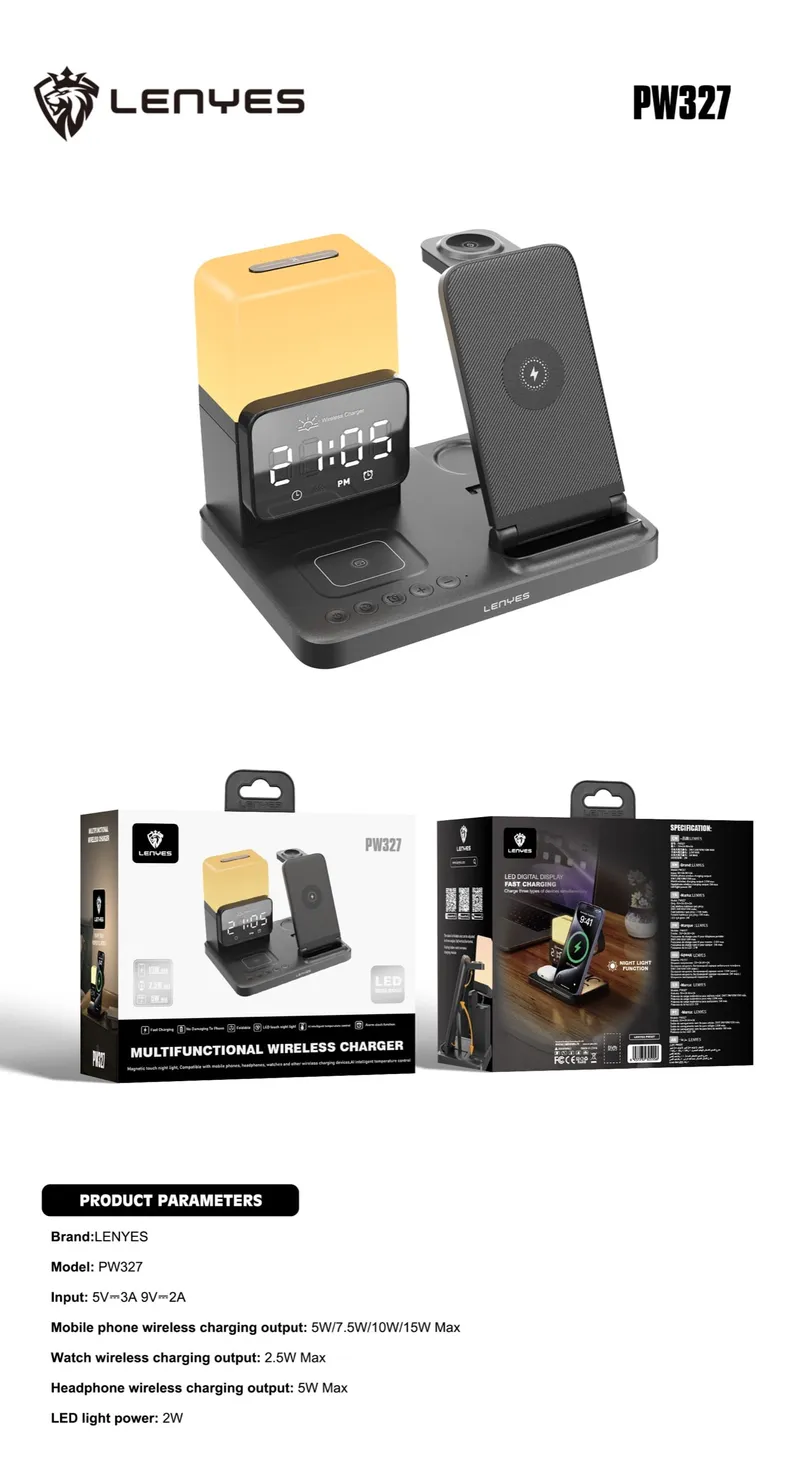 Lenyes 3-in-1 Wireless Charger PW327