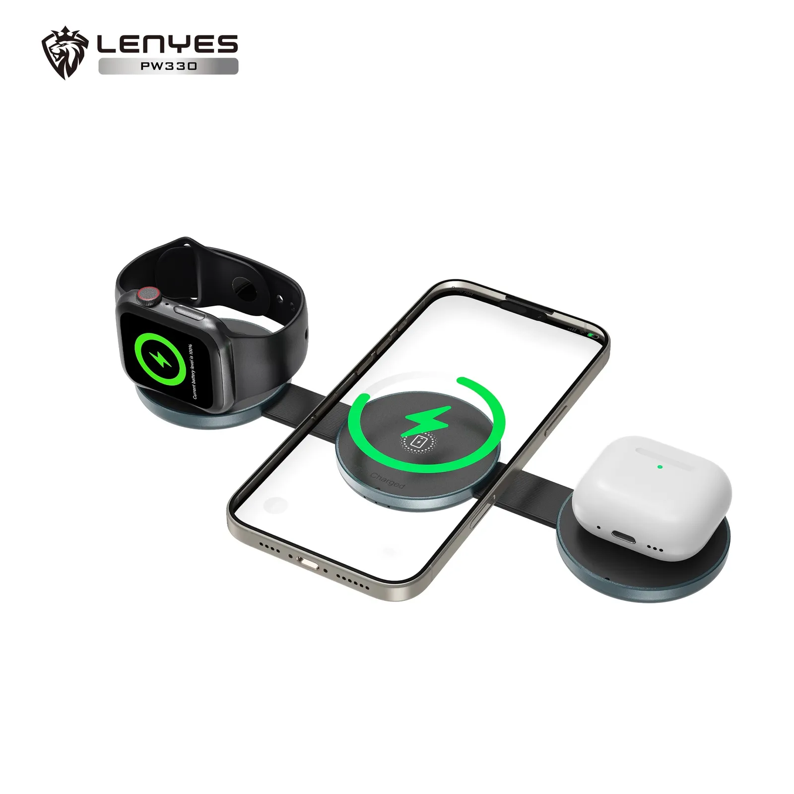 Lenyes 3-in-1 Wireless Charger PW330D