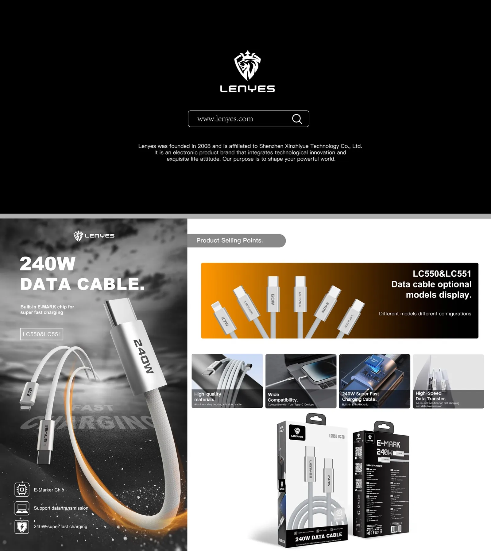 Lenyes USB-C to USB-C Cable LC551