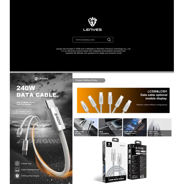 Lenyes USB-C to USB-C Cable LC551