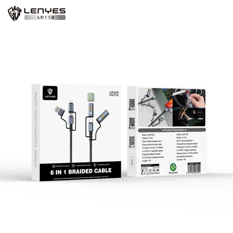 Lenyes 6-in-1 Braided Cable LC112