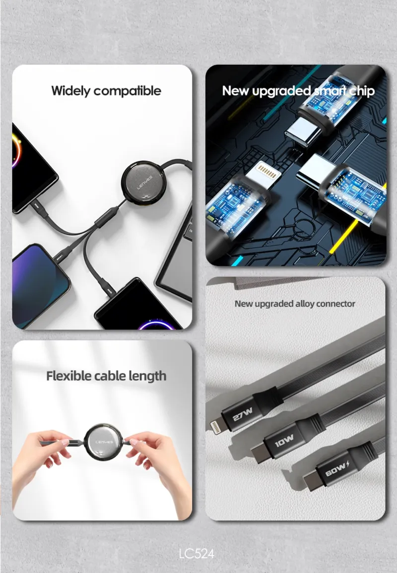Lenyes 3-in-1 Retractable Cable LC524