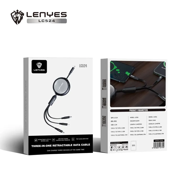 Lenyes 3-in-1 Retractable Cable LC524