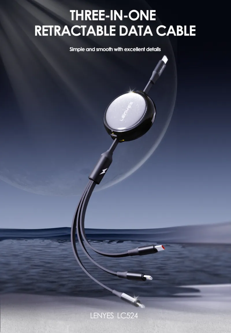 Lenyes 3-in-1 Retractable Cable LC524