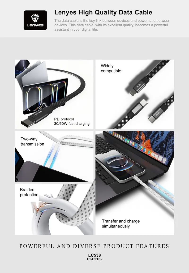 Lenyes USB-C to Lightning Cable LC538