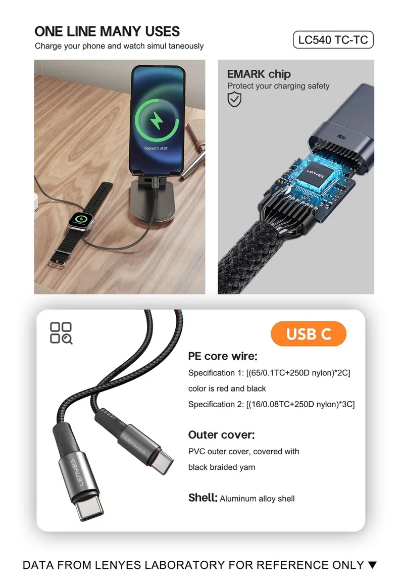 Lenyes USB-C to USB-C Cable LC540