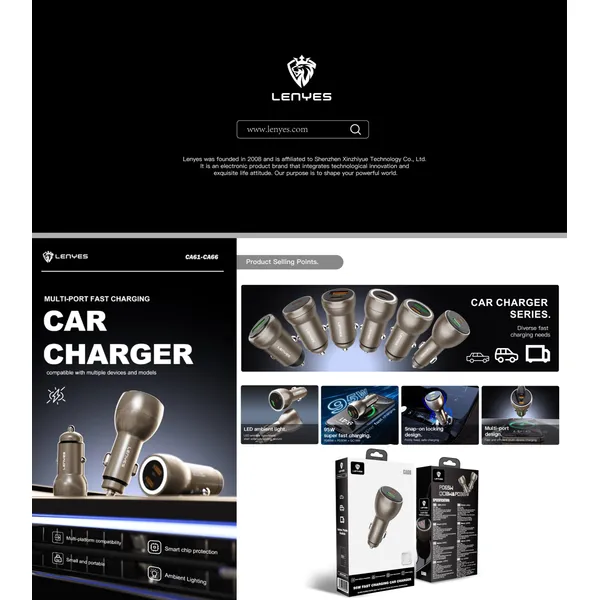 Lenyes 60 W Car Charger CA65