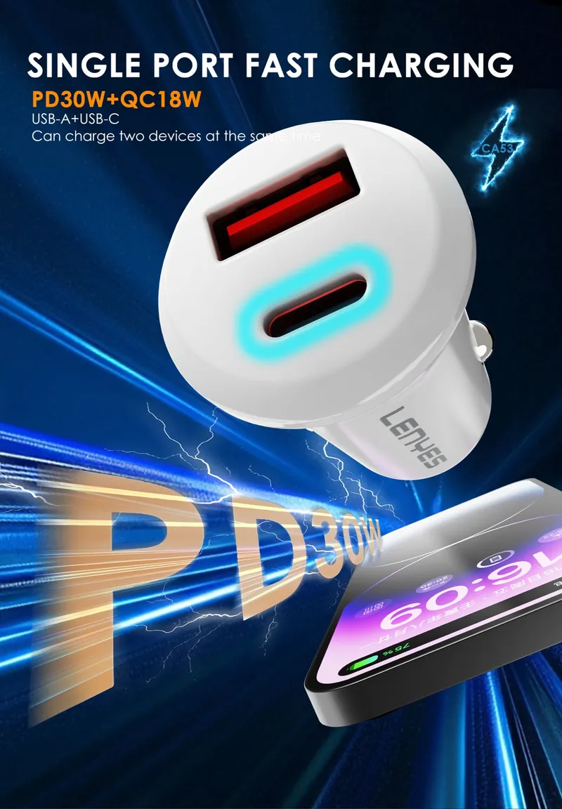 Lenyes 30 W Car Charger CA53