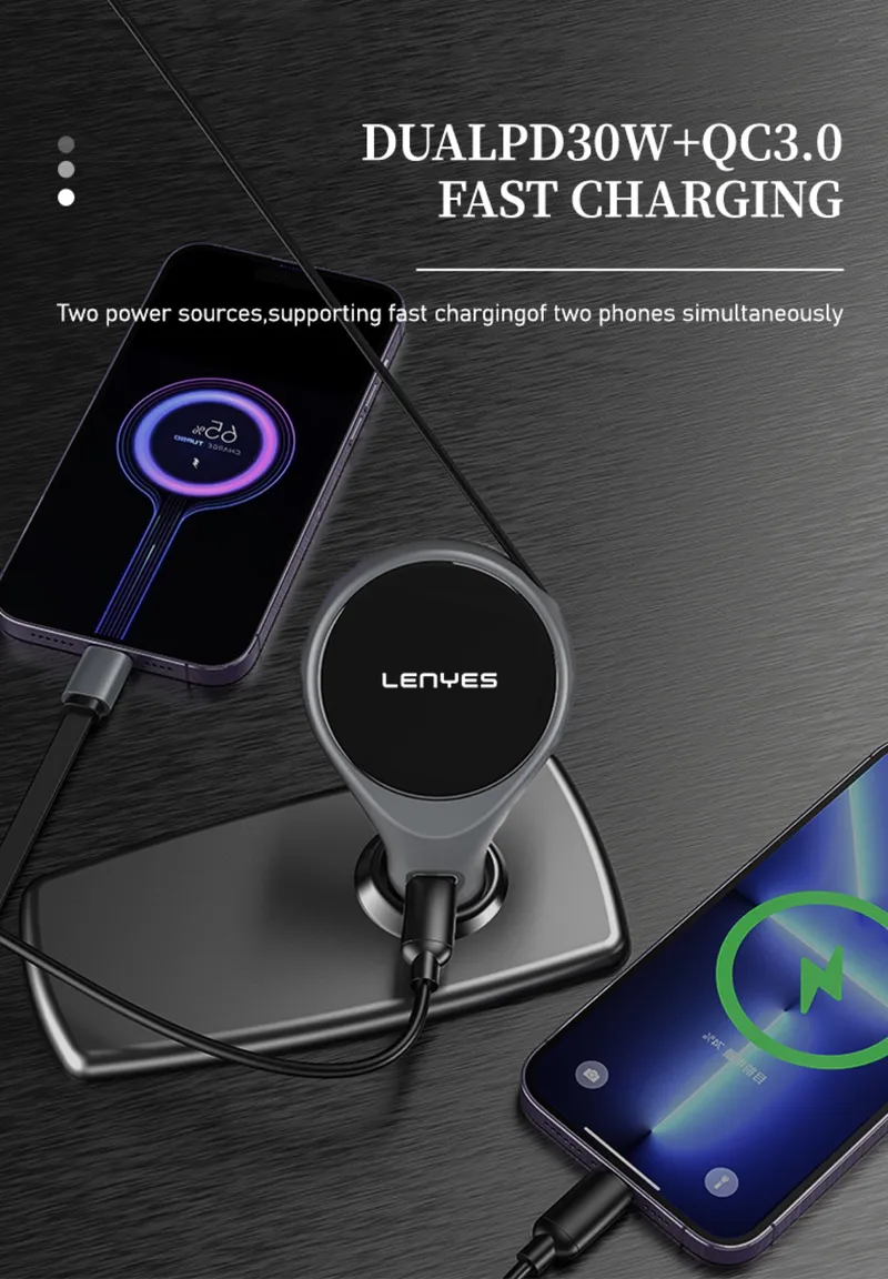 Lenyes 60 W Car Charger CA820