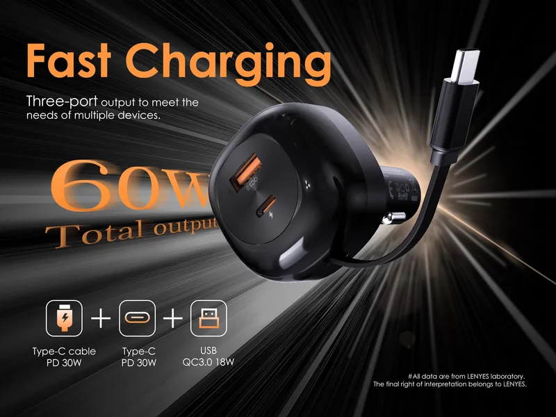 Lenyes 60 W Car Charger CA59