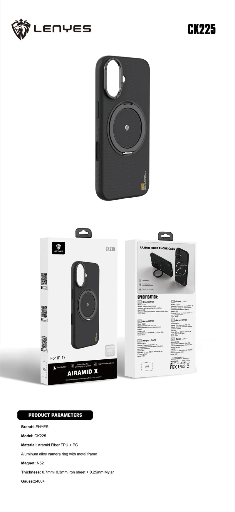 Lenyes Case for iPhone 17 CK225