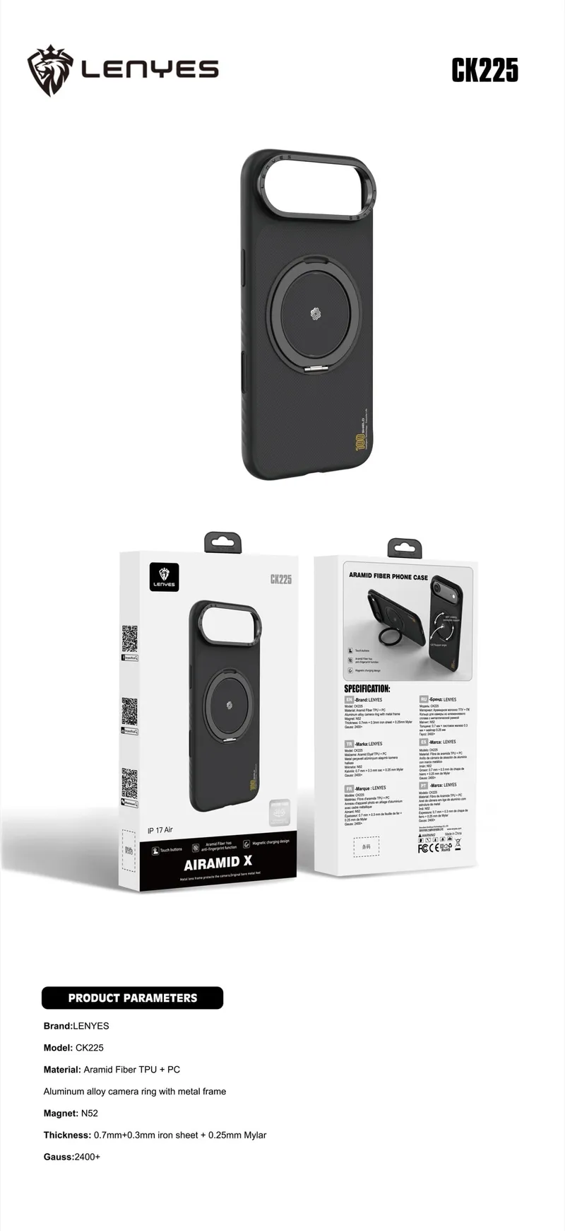 Lenyes Case for iPhone 17 CK225