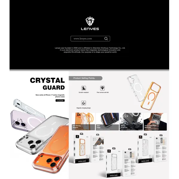 Lenyes Crystal Guard Case for iPhone 17 Pro CK224