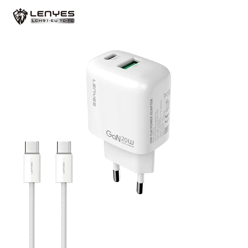 Lenyes 20 W GaN Wall Charger LCH91-EU with Cable
