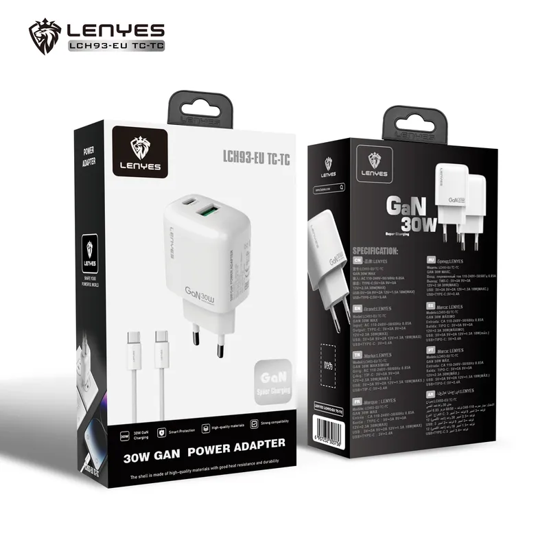 Lenyes 30 W GaN Wall Charger LCH93-EU with Cable