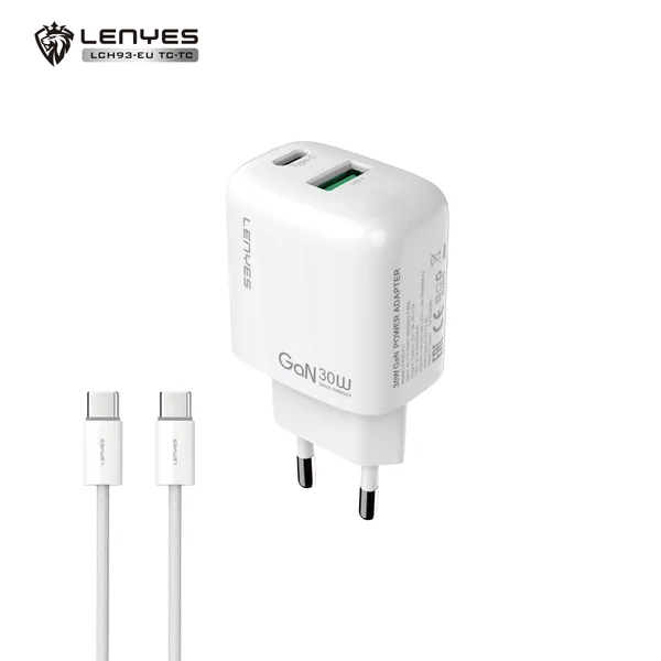 Lenyes 30 W GaN Wall Charger LCH93-EU with Cable