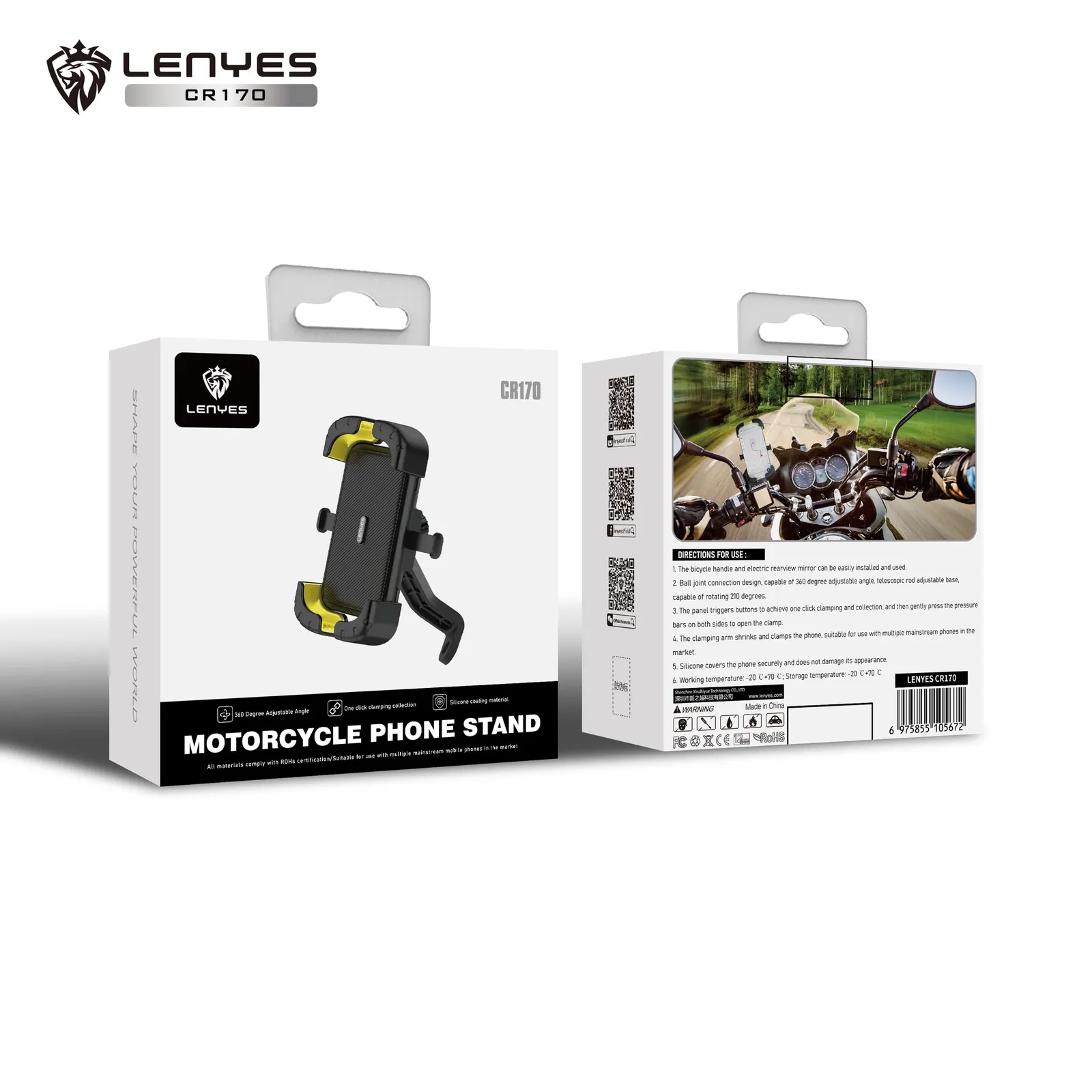 Lenyes Motorcycle Phone Holder CR170