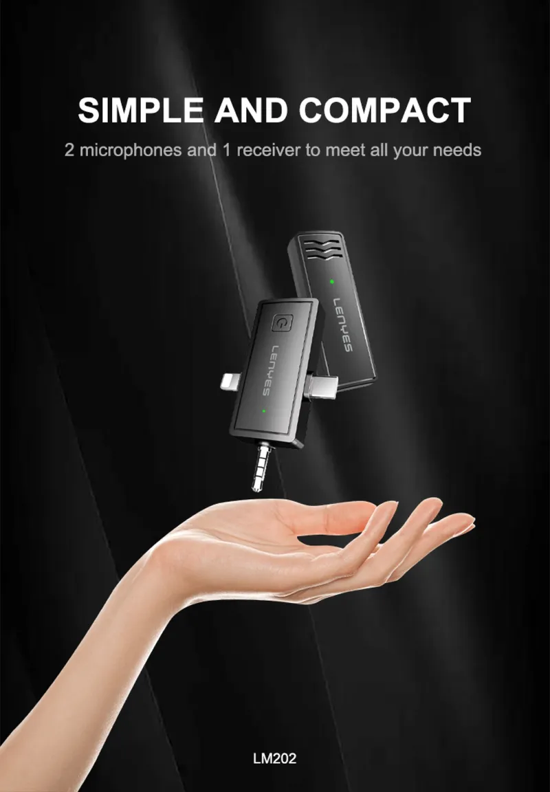Lenyes Wireless Lavalier Microphone LM202