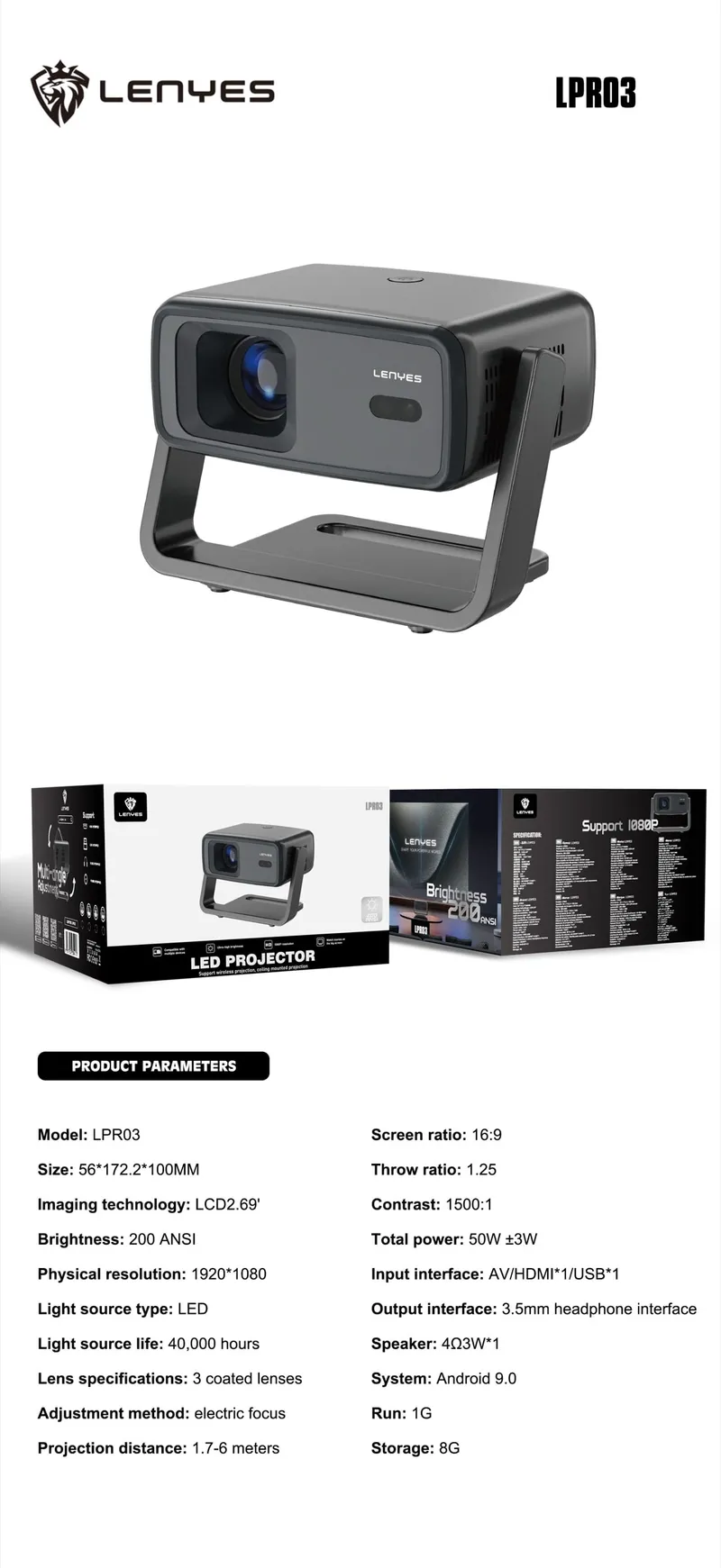 Lenyes Smart Projector LPR03
