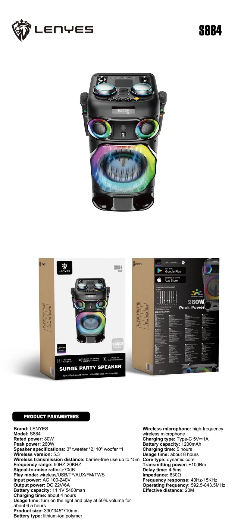Lenyes Speaker S884