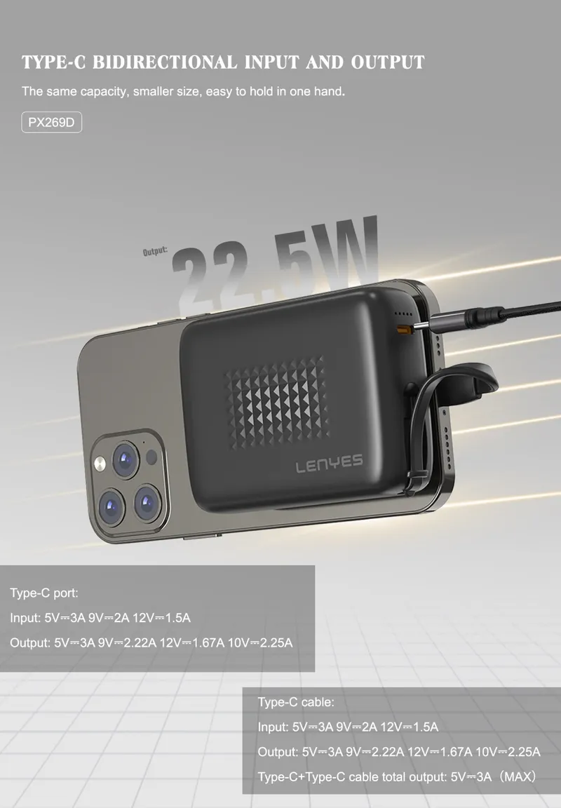 Lenyes 20,000 mAh Power Bank PX269D
