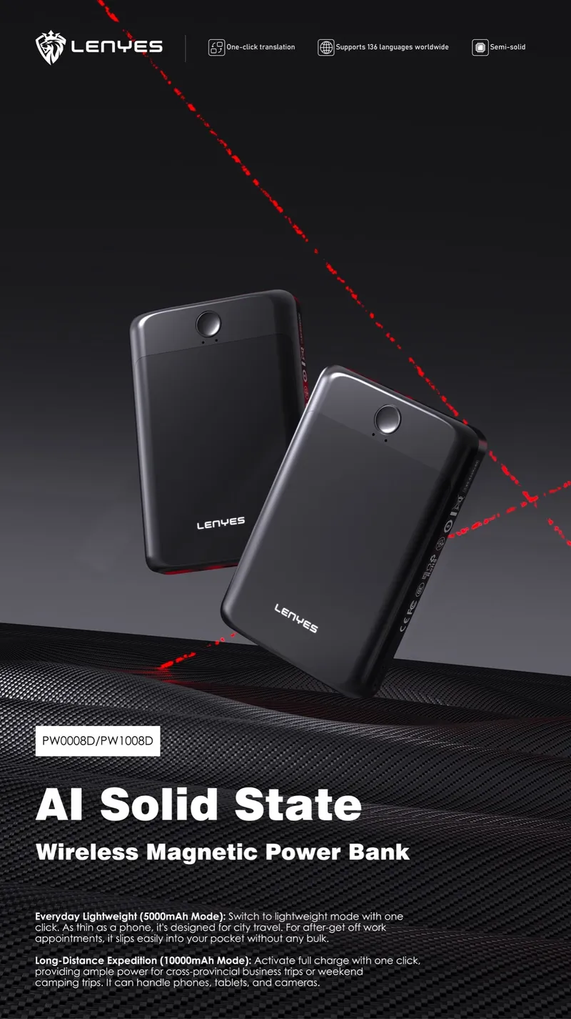 Lenyes 10,000 mAh Power Bank PW1008D