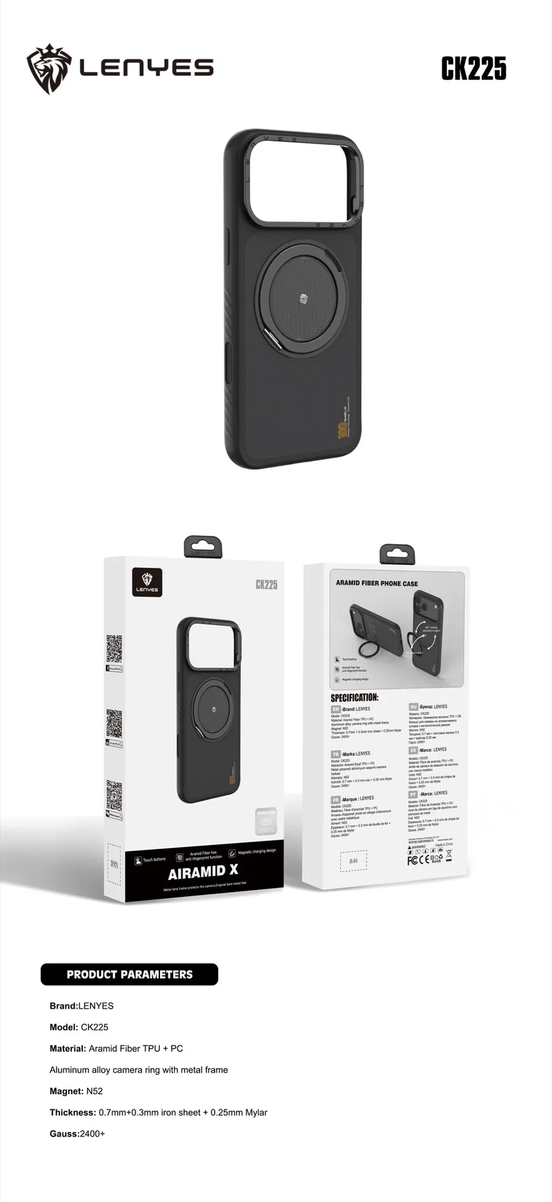 Lenyes Case for iPhone 17 Pro CK225
